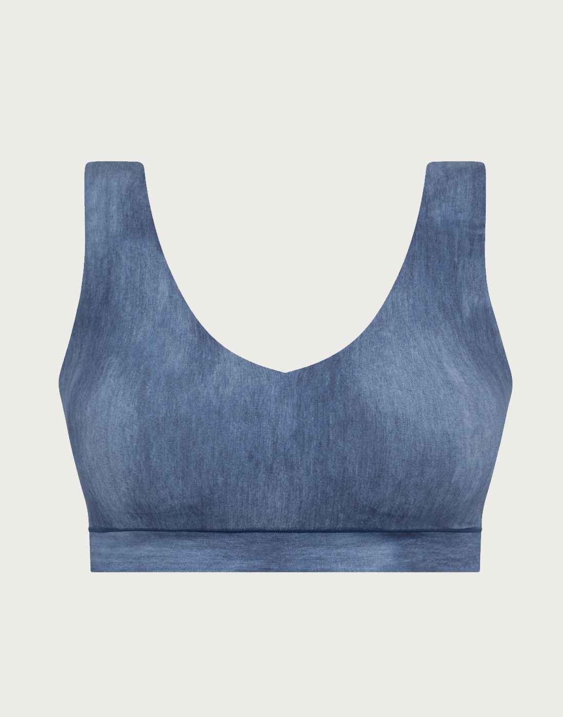 chantelle softstretch bh topp blue denim2 chantelle softstretch vattert bh topp blue denim print