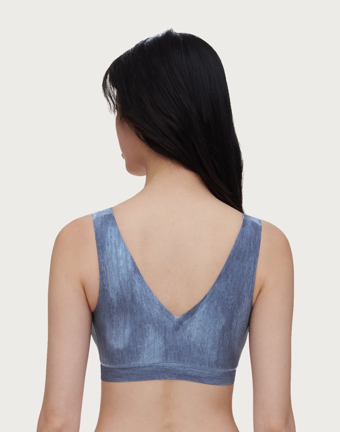 chantelle softstretch bh topp blue denim3 chantelle softstretch vattert bh topp blue denim print