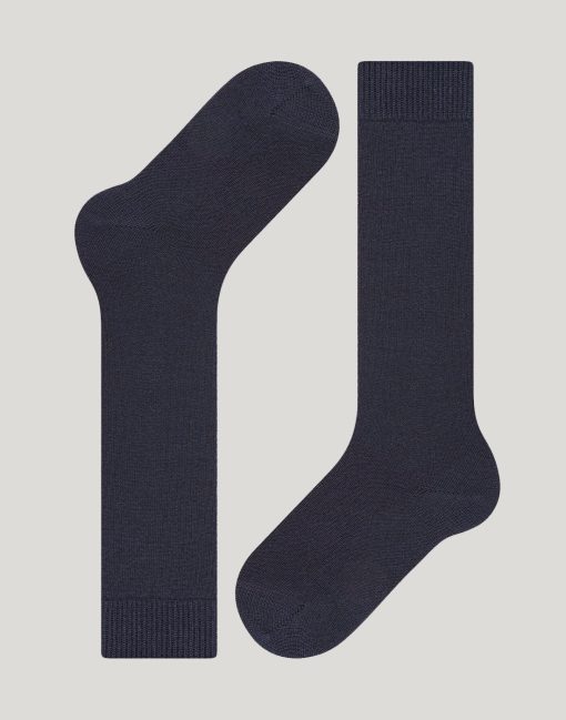 falke comfort wool knestrømpe ull dark marine