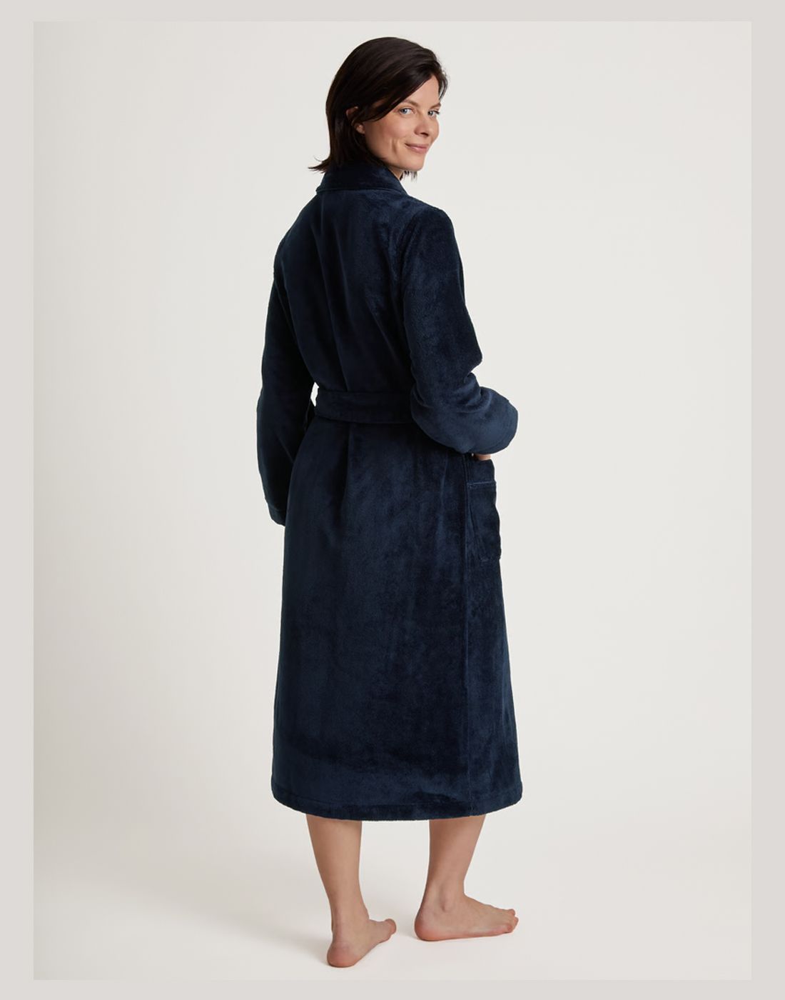 Calida 61302 new dark lapis blue morgenkåpe back