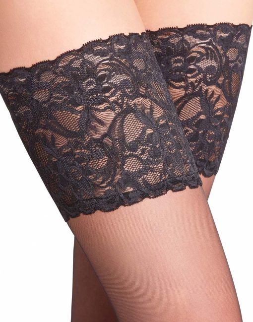 Falke seidenglatt stay up med blonde hvit svart beige