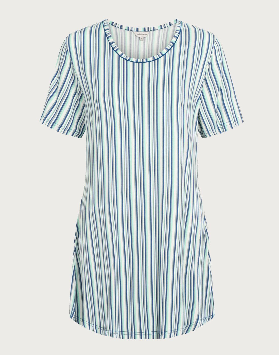 lady avenue bambus nattkjole kortermet striper