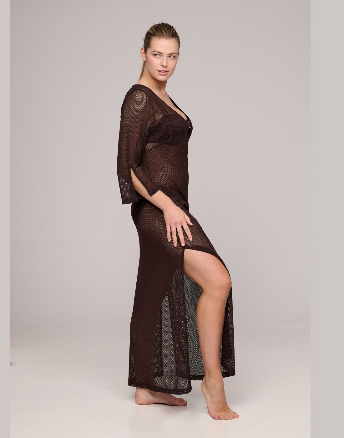 marie jo tomar strand kjole mørk brun