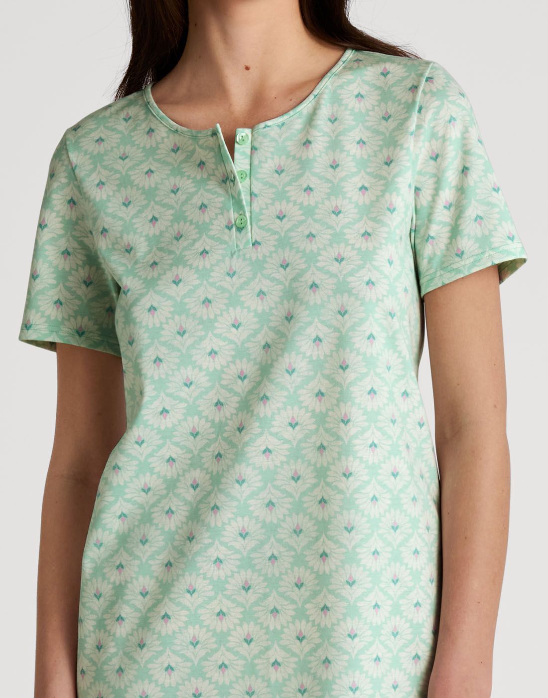 36054-603 calida nattkjole grønn mønster3 calida dame nattkjole grønn mønster