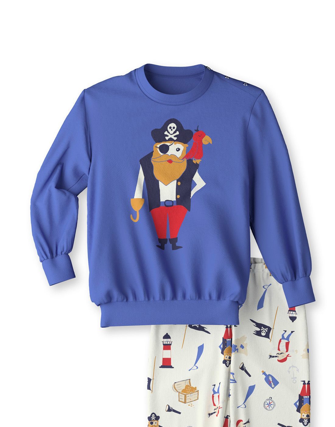 calida bomull pysj gutt blå sjørøver