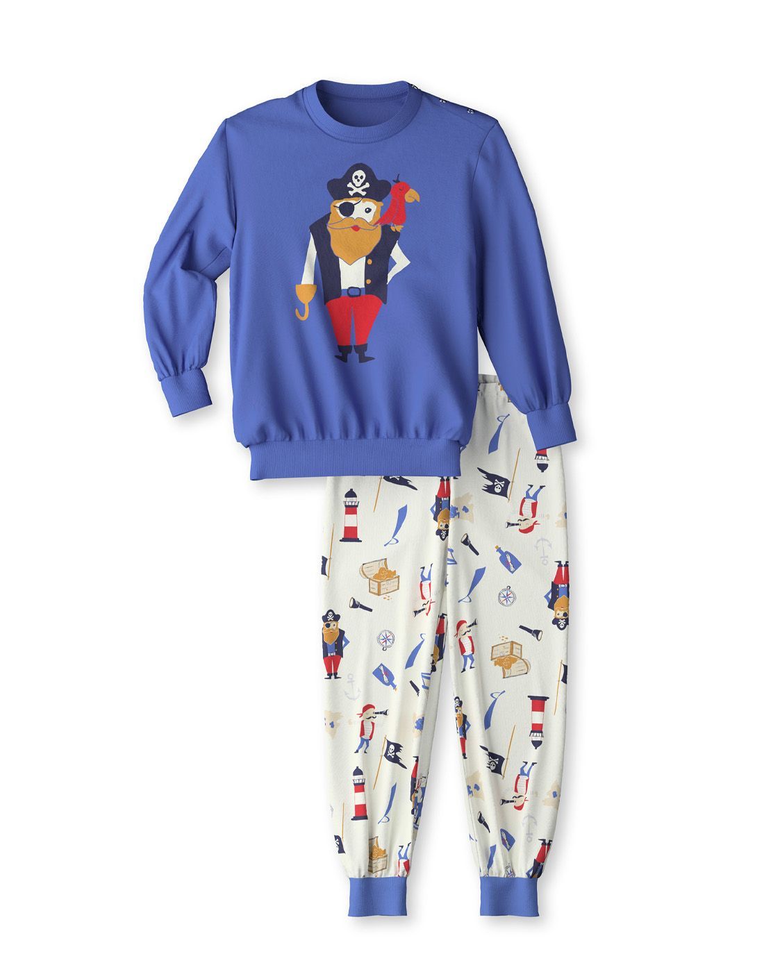 calida bomull pysj gutt blå sjørøver