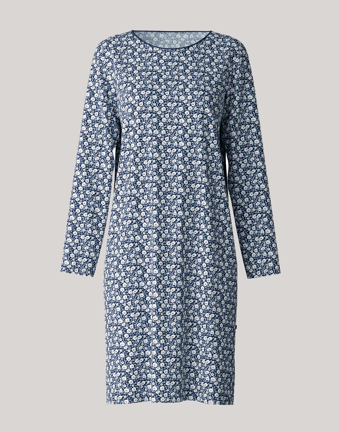 calida favourites sleep nattkjole med blå og hvite blomster