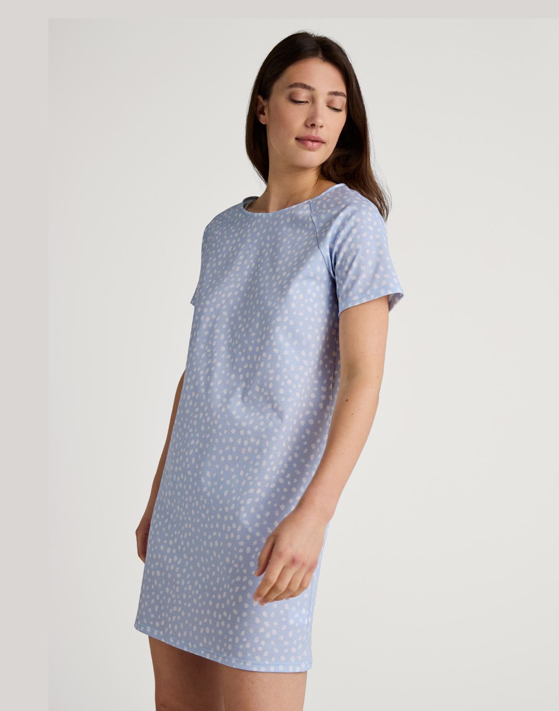 calida nattkjole mønster lyseblå3 calida favourites sleep nattkjole blå mønster