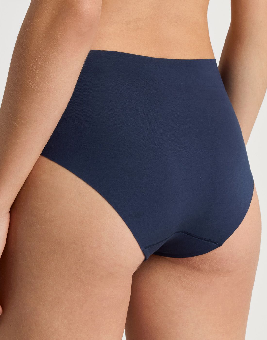 calida natural skin høy truse peacoat blue blå calida natural skin high waist truse mørkeblå