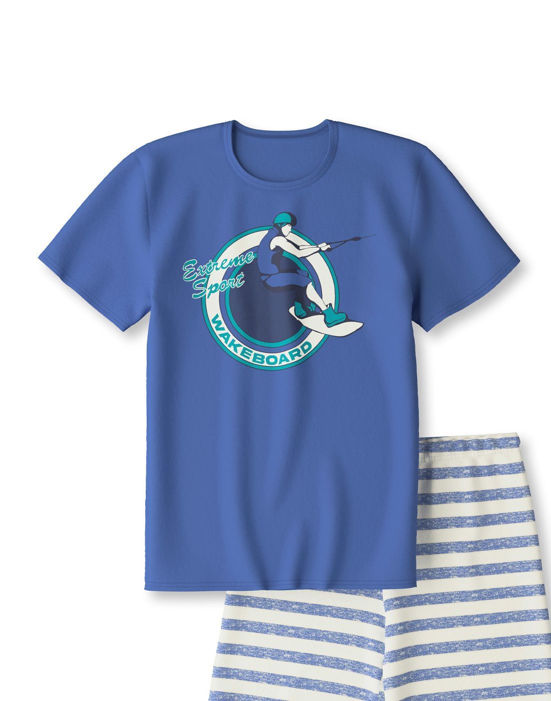 calida pysj blå t skjorte shorts calida pysj gutt blå stripete