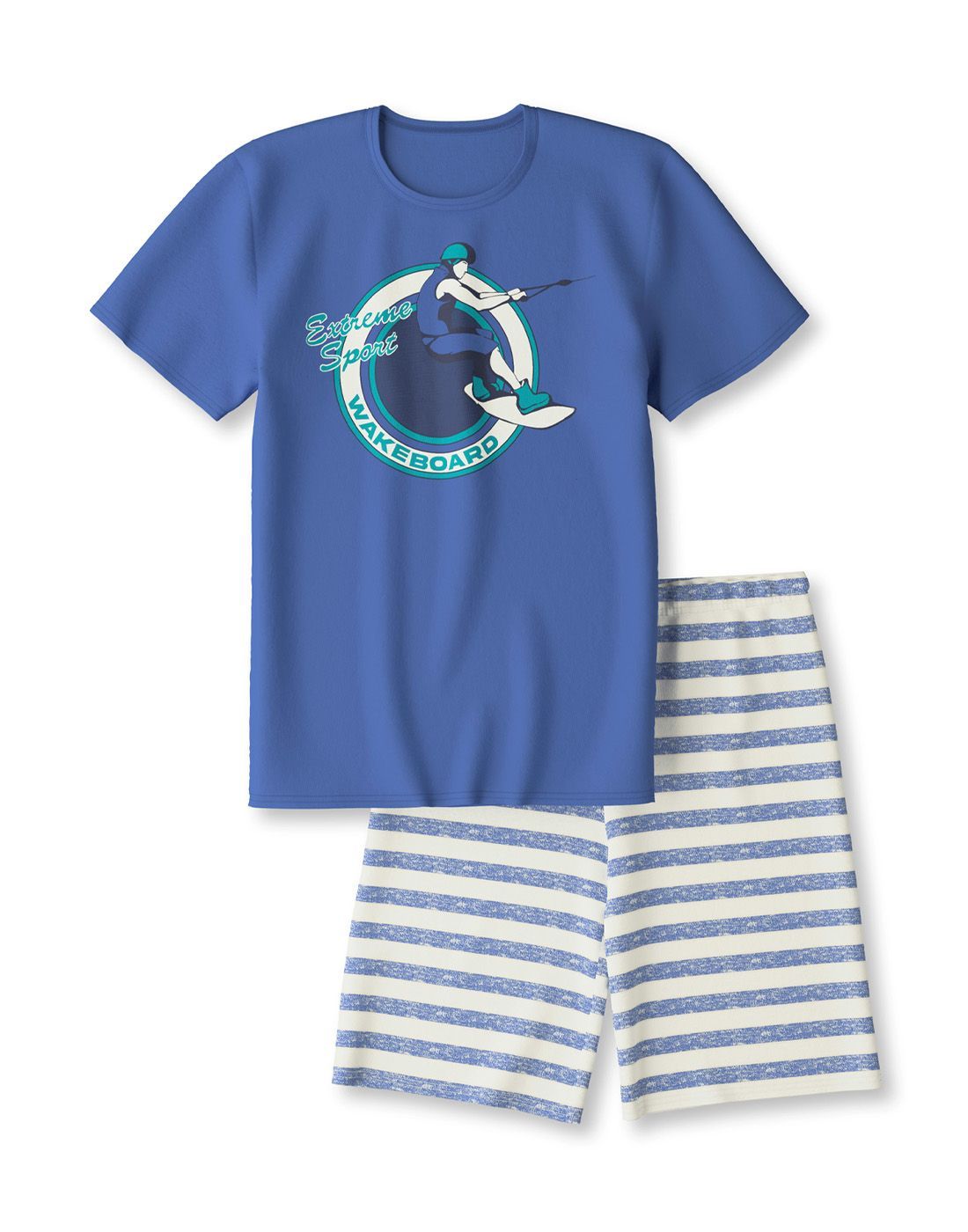 calida pysj blå t skjorte shorts2 calida pysj gutt blå stripete