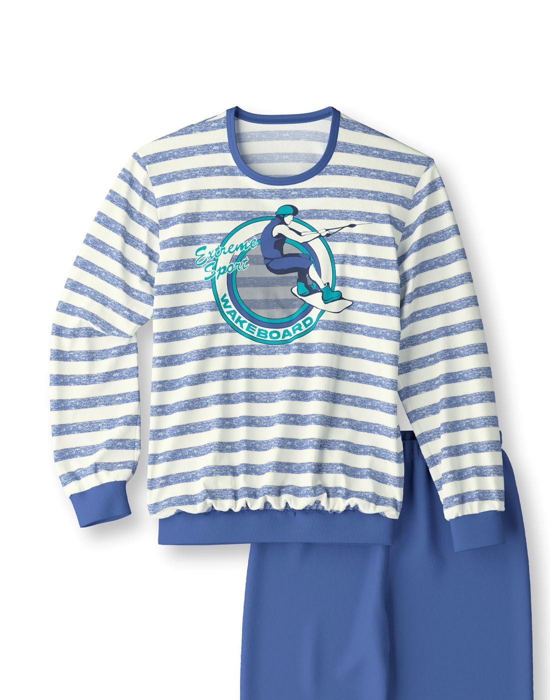 calida pysjamas barn gutt blå1 calida pysjamas bomull stripete blå