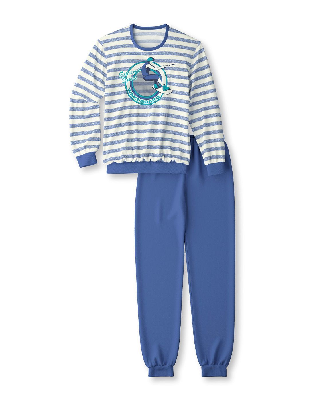 calida pysjamas barn gutt blå3 calida pysjamas bomull stripete blå
