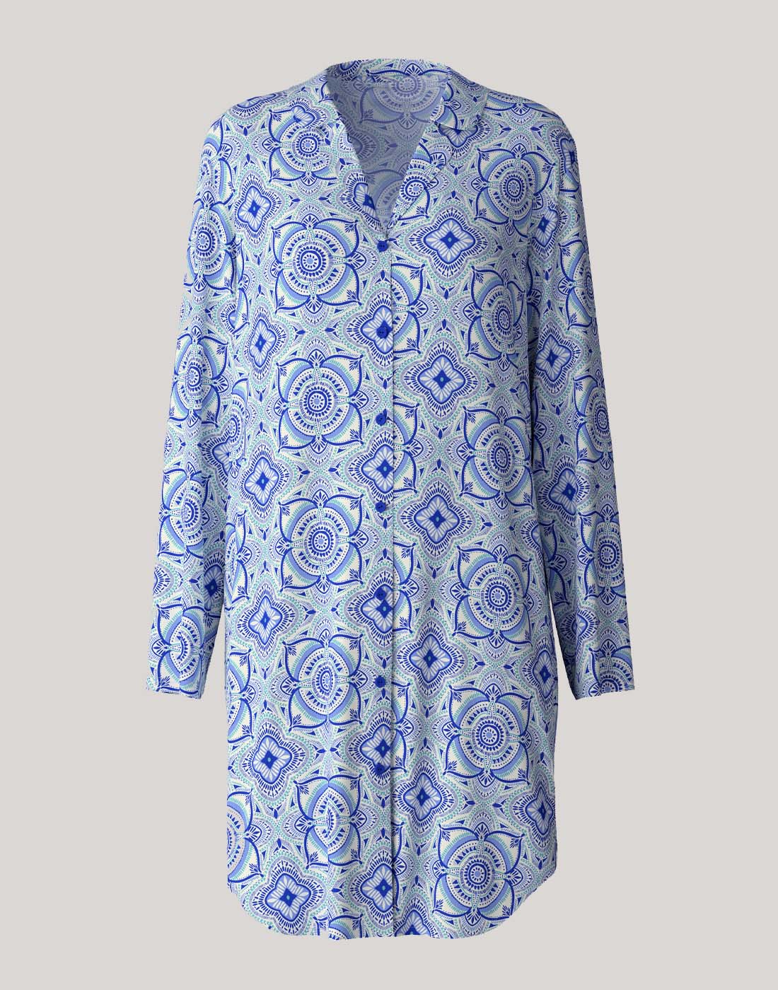 calida pysjamas blå mønster1 calida pasjamas blå mønster nattøy