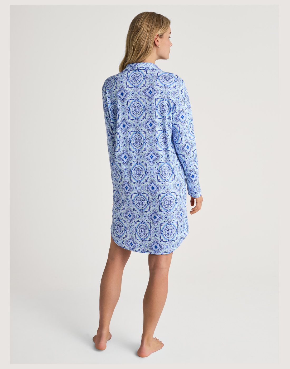 calida pysjamas blå mønster2 calida pasjamas blå mønster nattøy