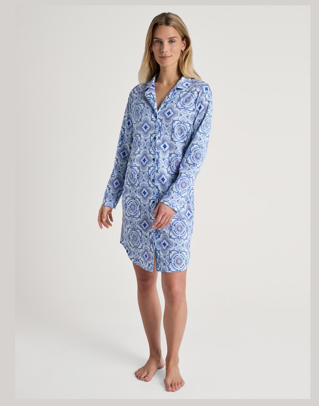 calida pysjamas blå mønster3 calida pasjamas blå mønster nattøy