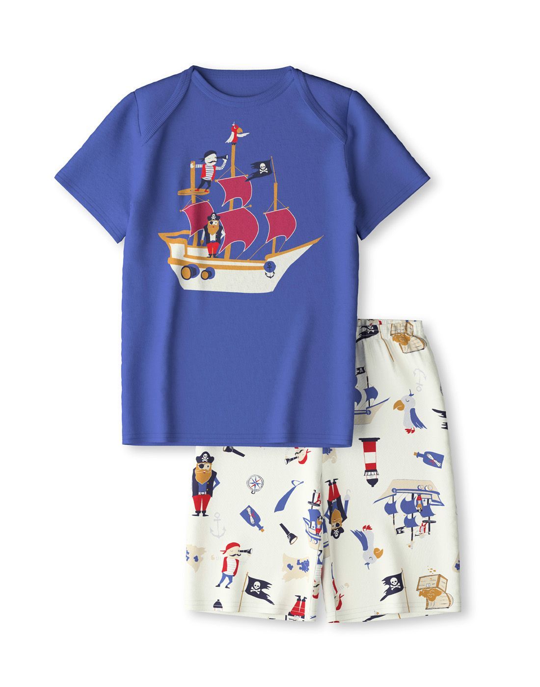 calida pysjasmas barn blå sjørøver2 calida barn kort pysj blå sjørøver