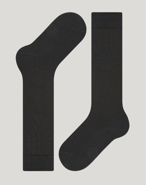 falke comfort wool knestrømpe ull svart