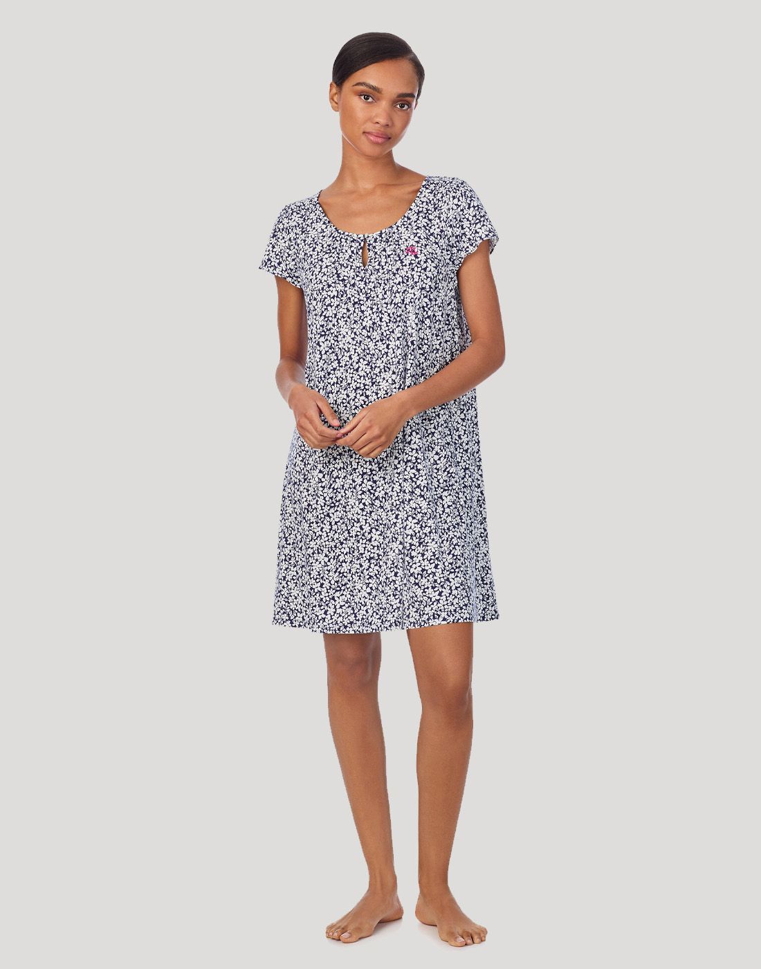 ralph lauren navy floral nattkjole mønster