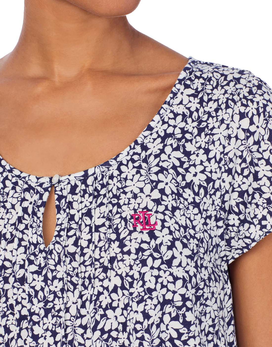 ralph lauren navy floral nattkjole mønster