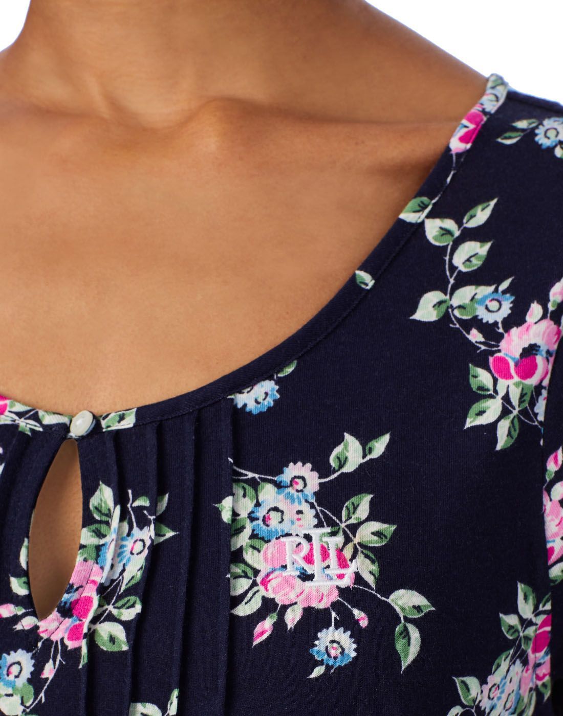 ralph lauren navy print nattkjole mønster