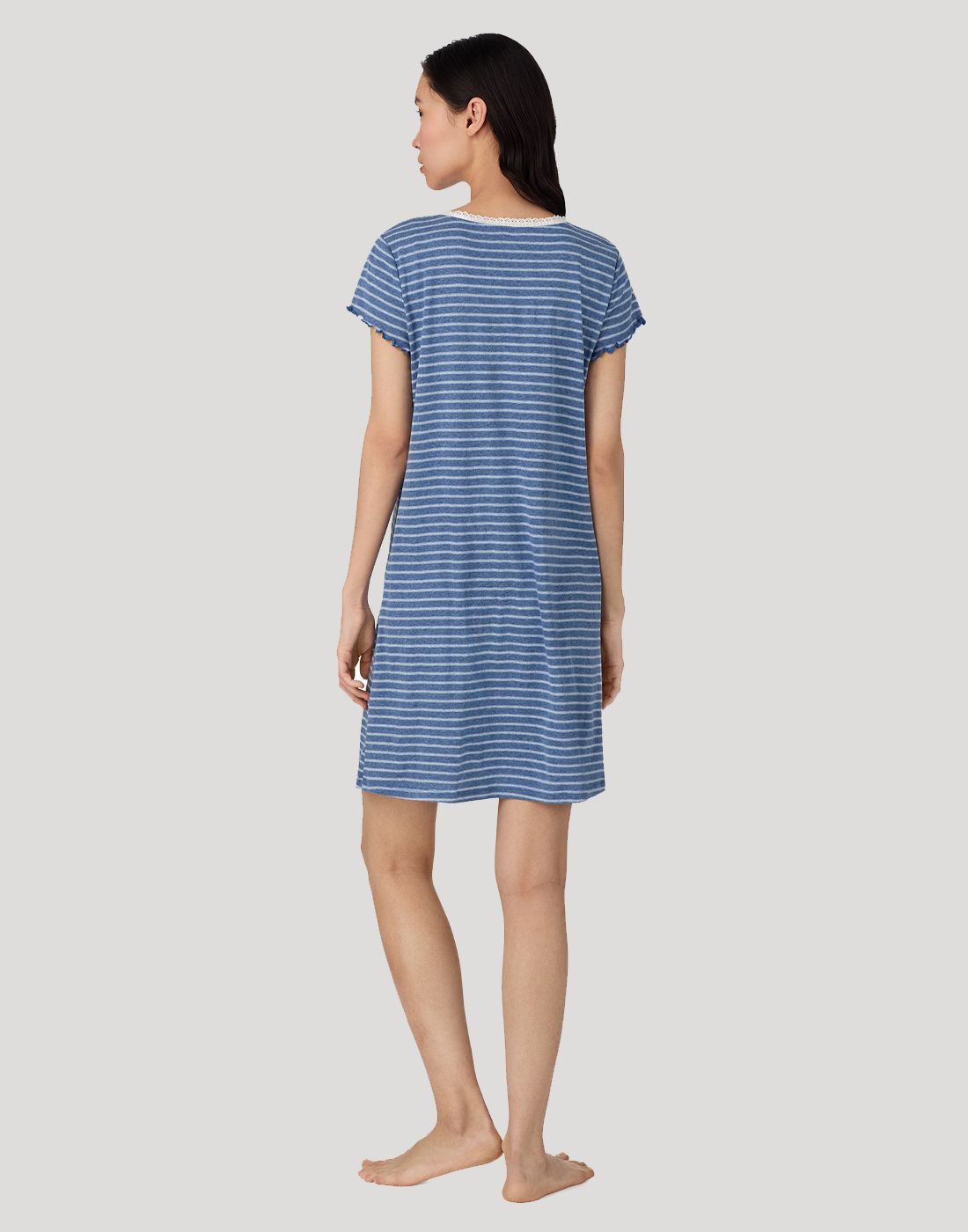 nattkjole i blå og hvite striper fra polo ralph lauren