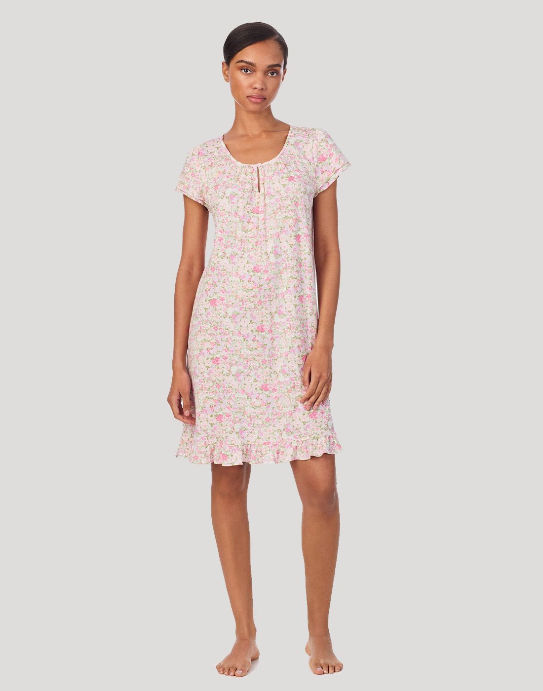 ralph lauren nattkjole med rosa blomster mønster