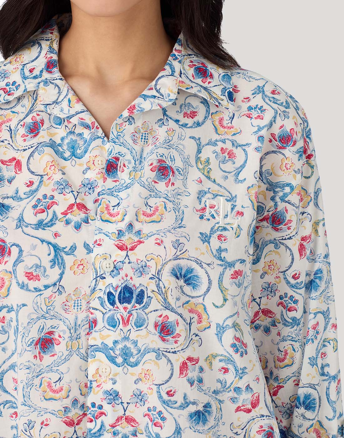 ralph lauren nattskjorte ivory mønster