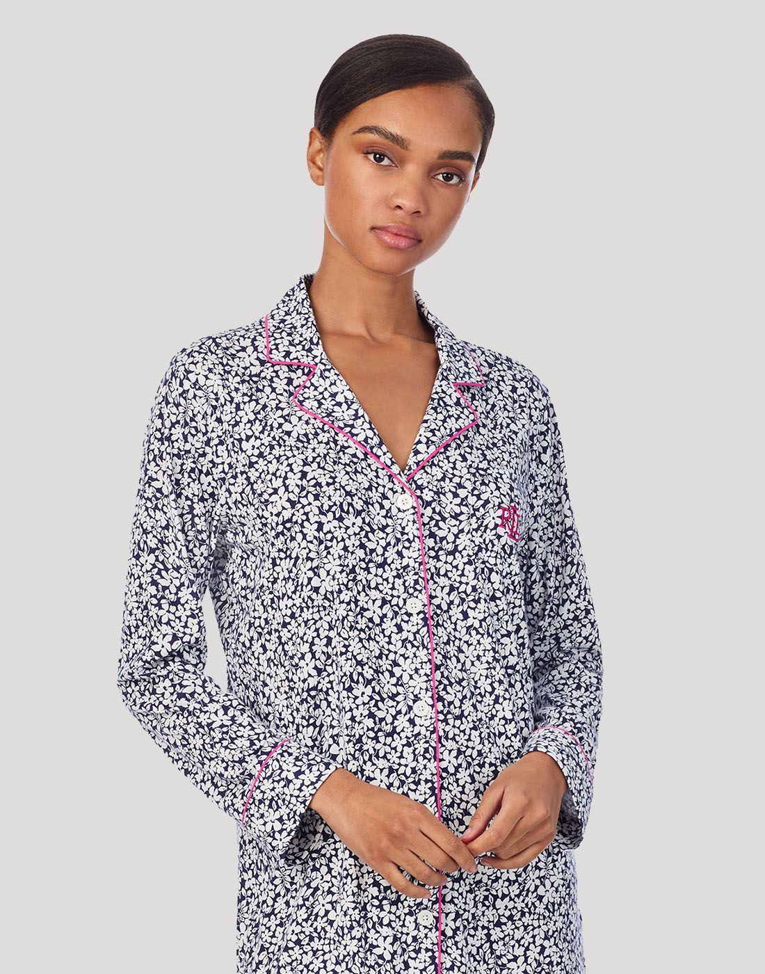 ralph lauren nattskjorte navy floral