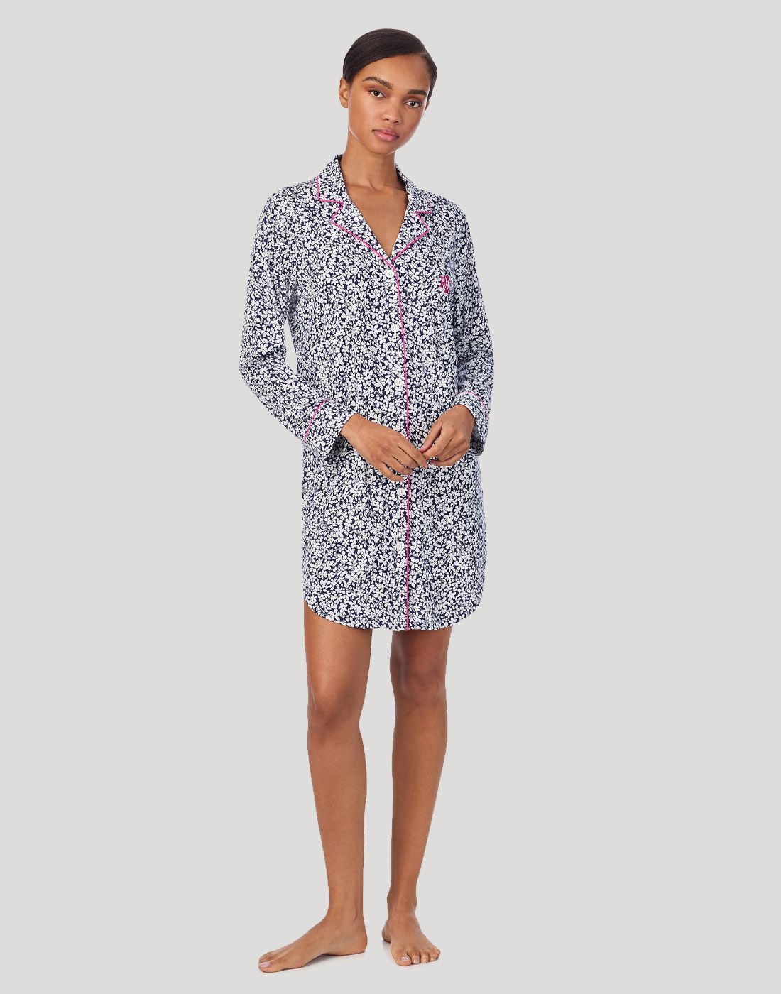 ralph lauren nattskjorte navy floral