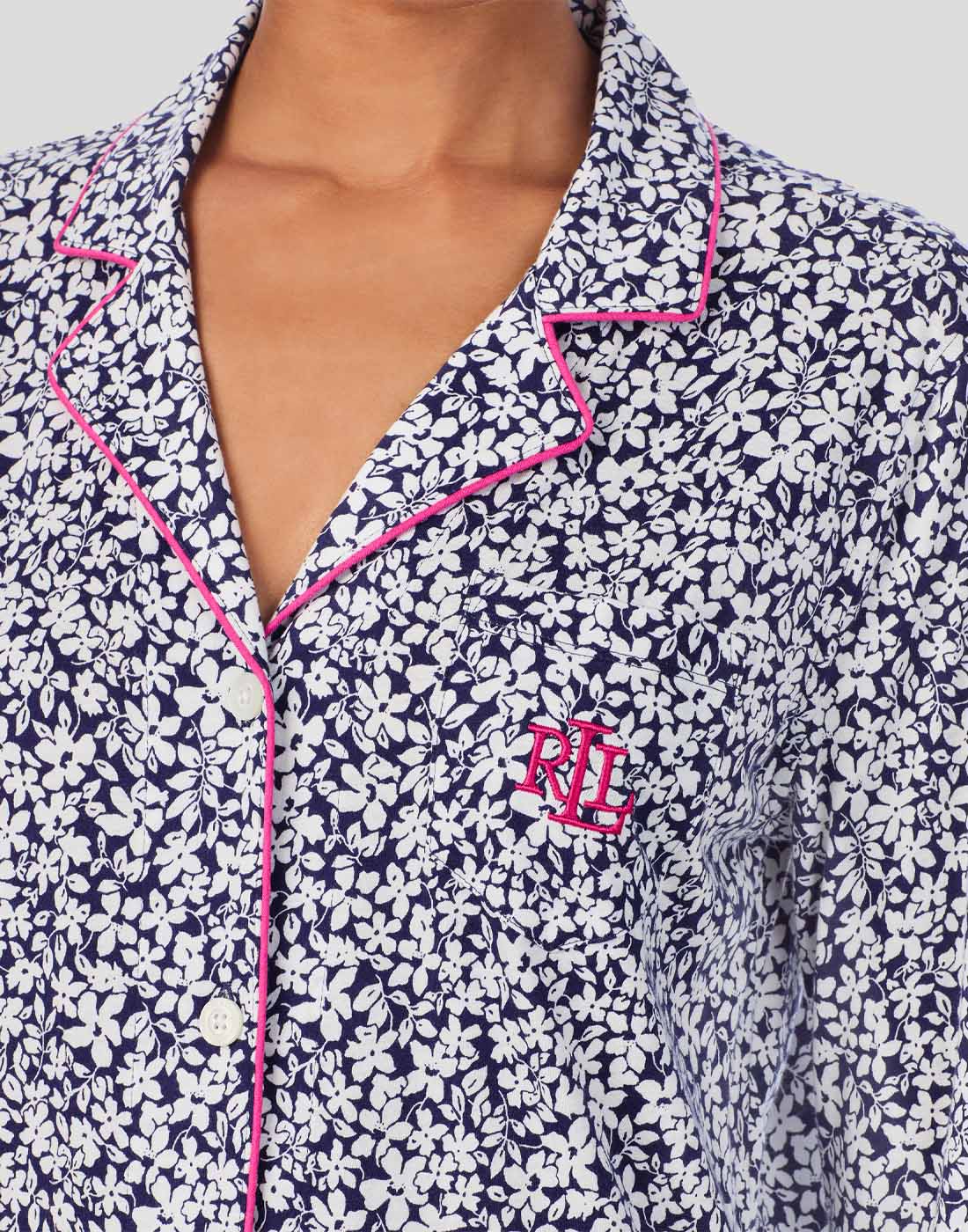 ralph lauren nattskjorte navy floral