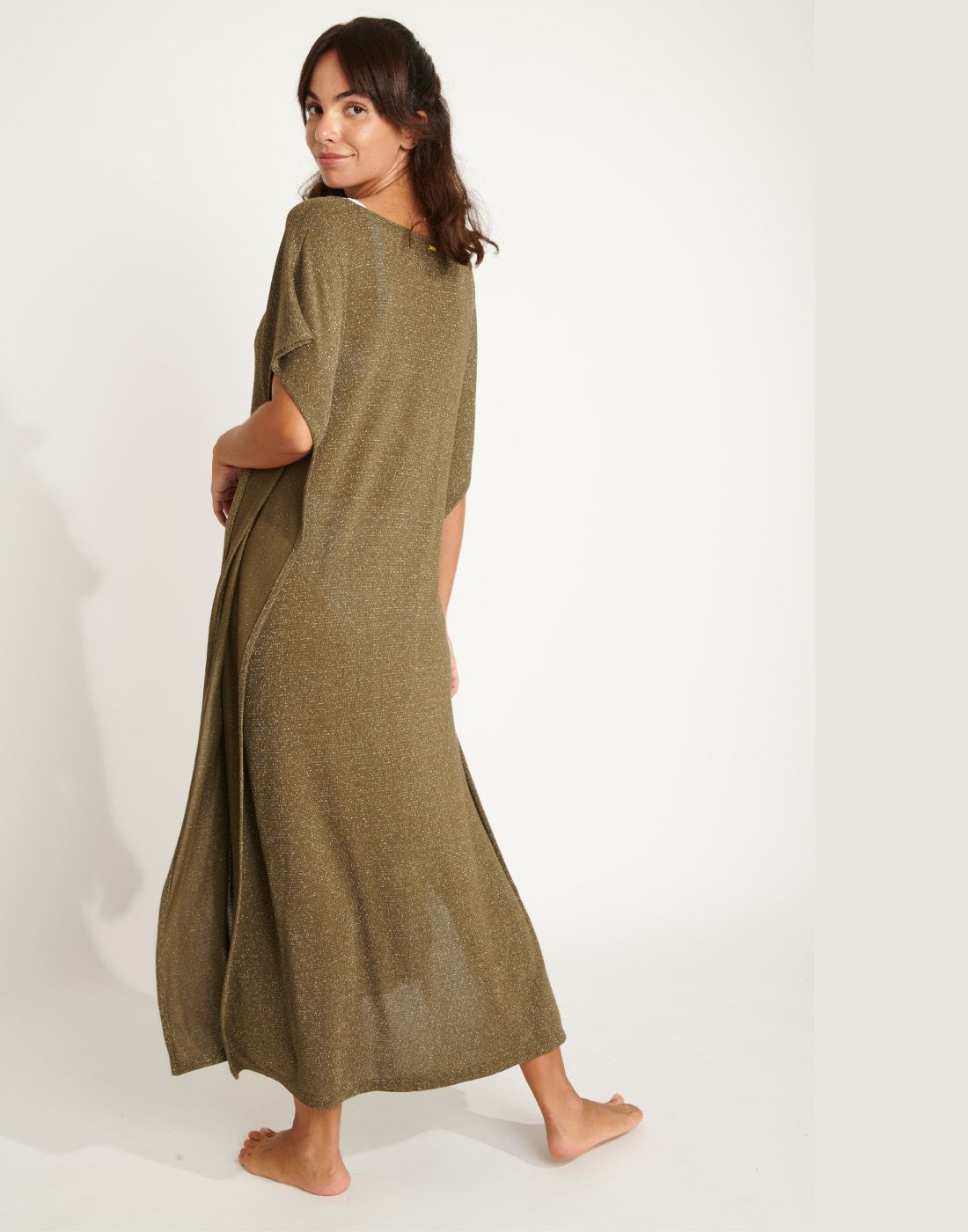 banana moon strandkjole kaki glitter kaftan