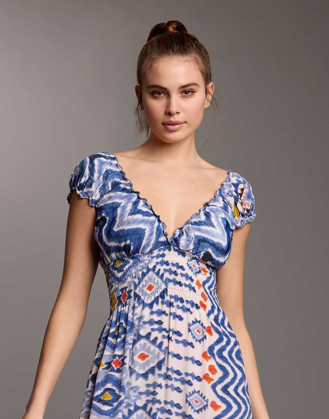 iconique maxi sommerkjole blå