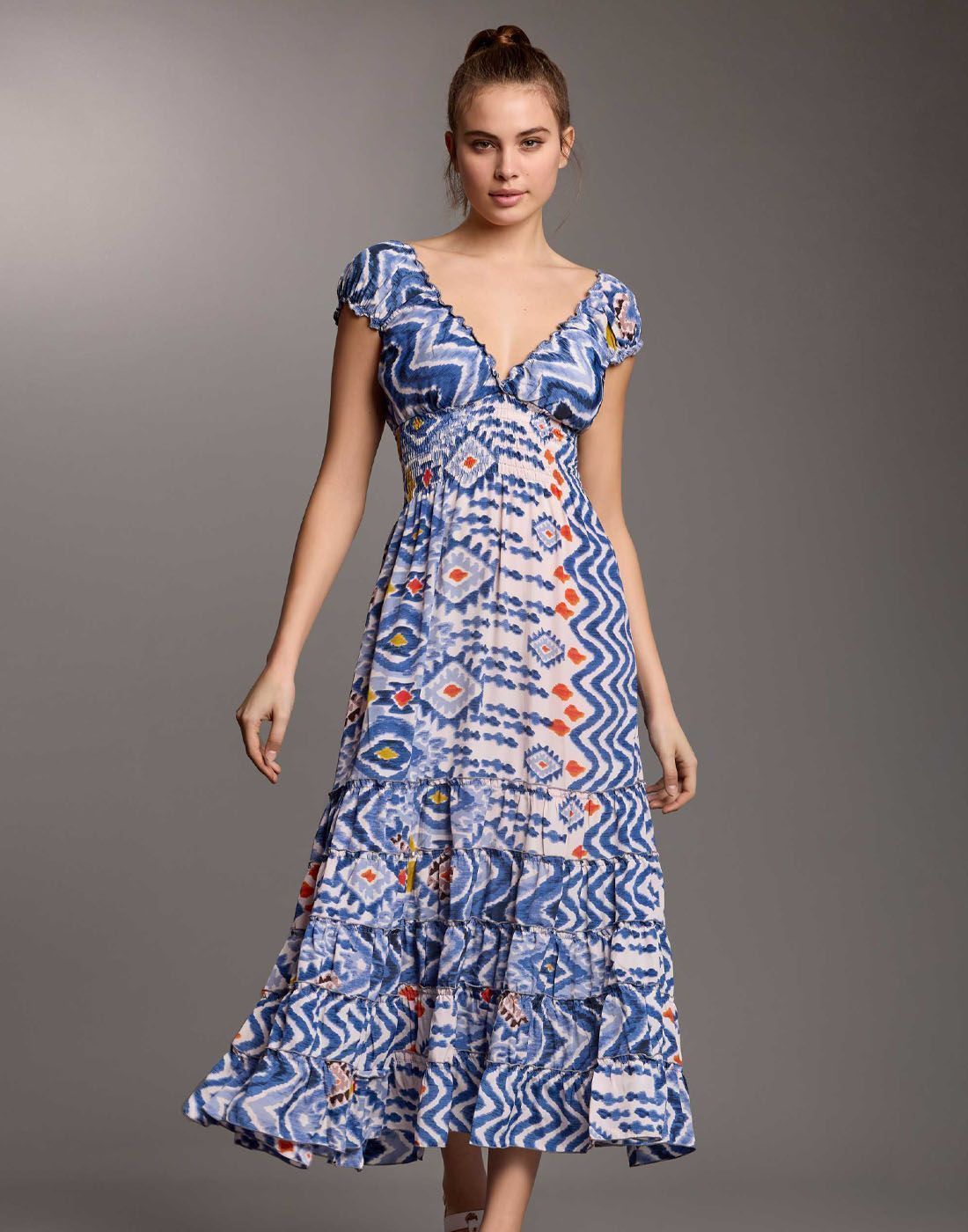 iconique maxi sommerkjole blå