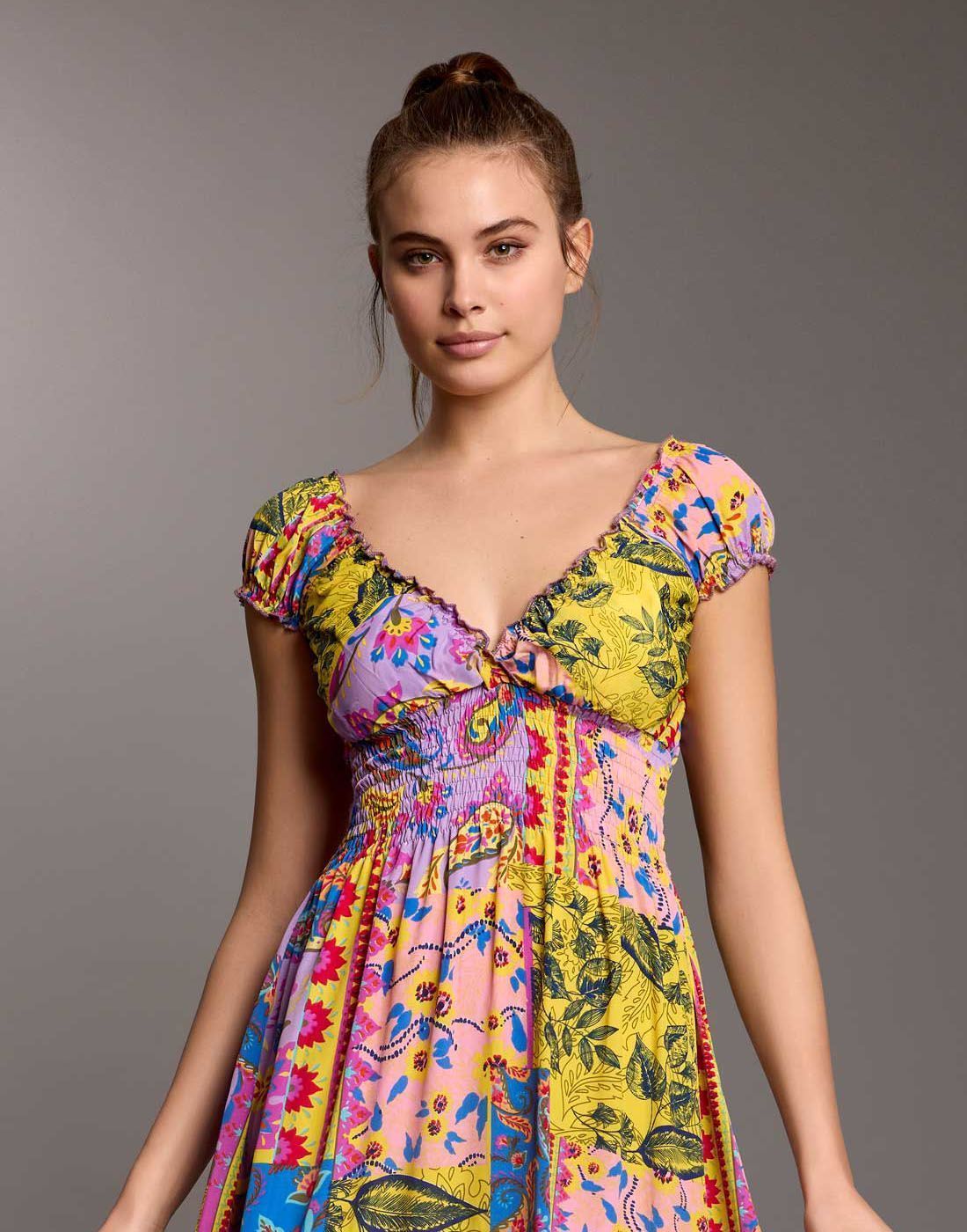 iconique strandkjole maxi gul