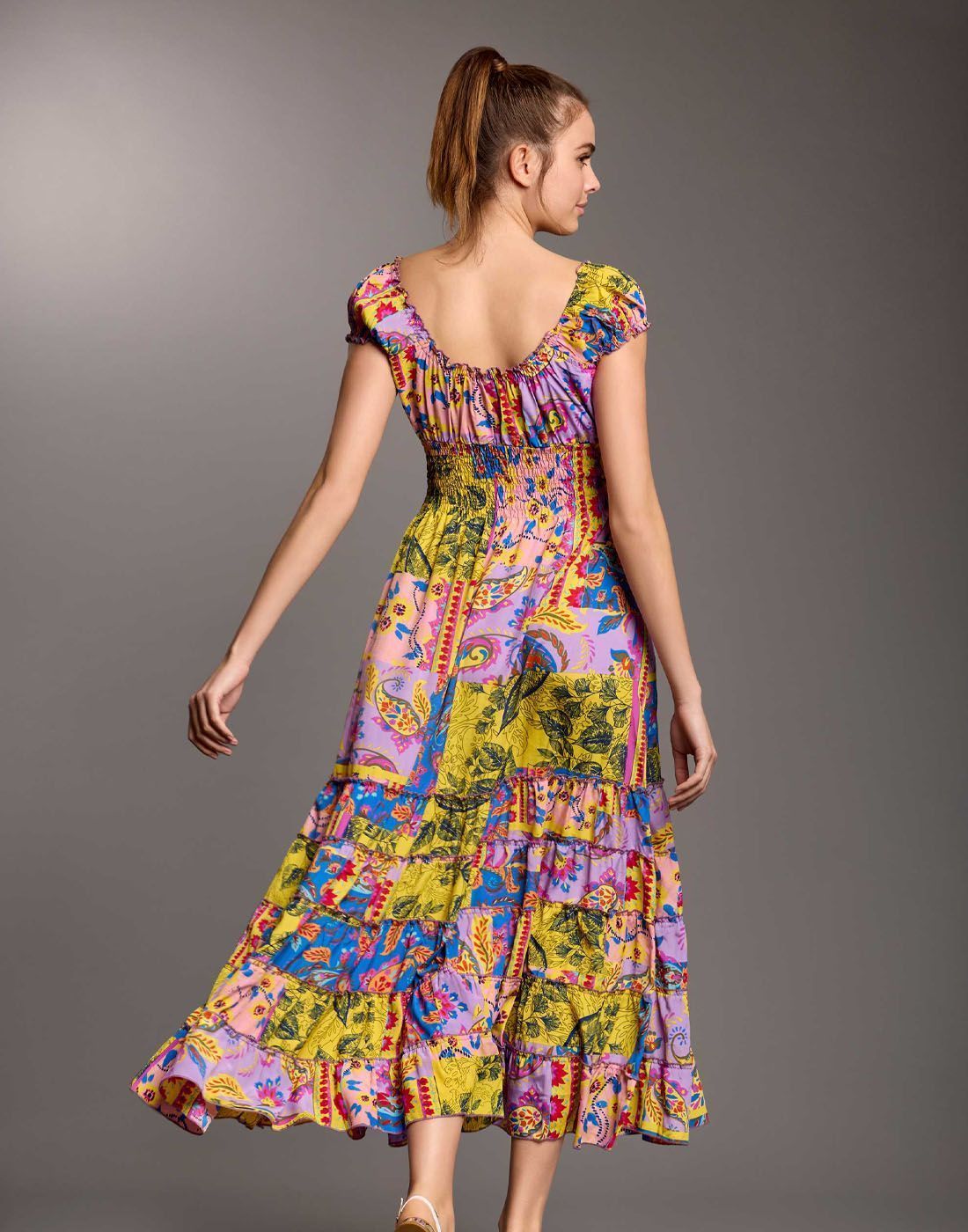 iconique strandkjole maxi gul