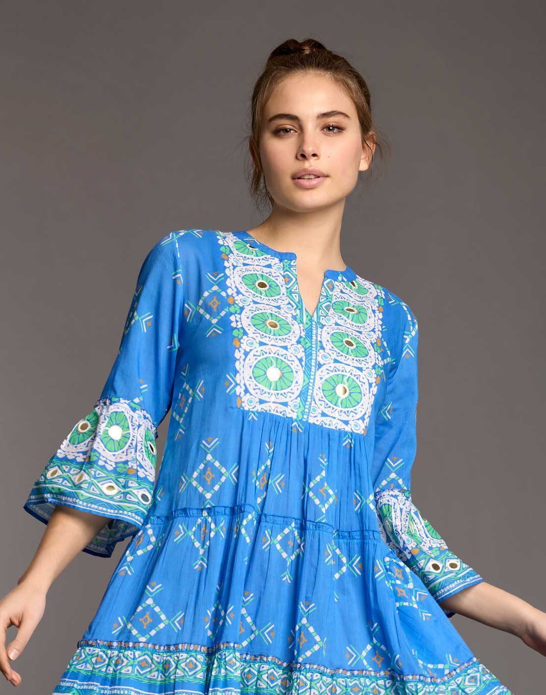 iconique tunika kjole blå