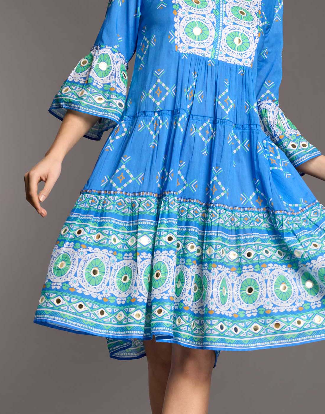 iconique tunika kjole blå