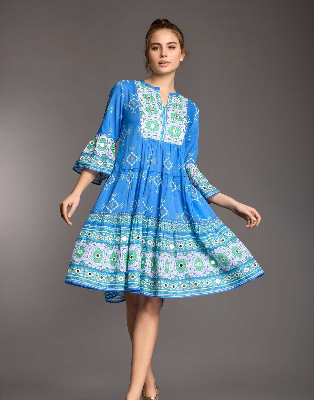 iconique tunika kjole blå