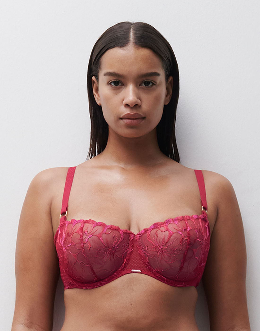 Chantelle fleurs balconette bh pomme d'amour