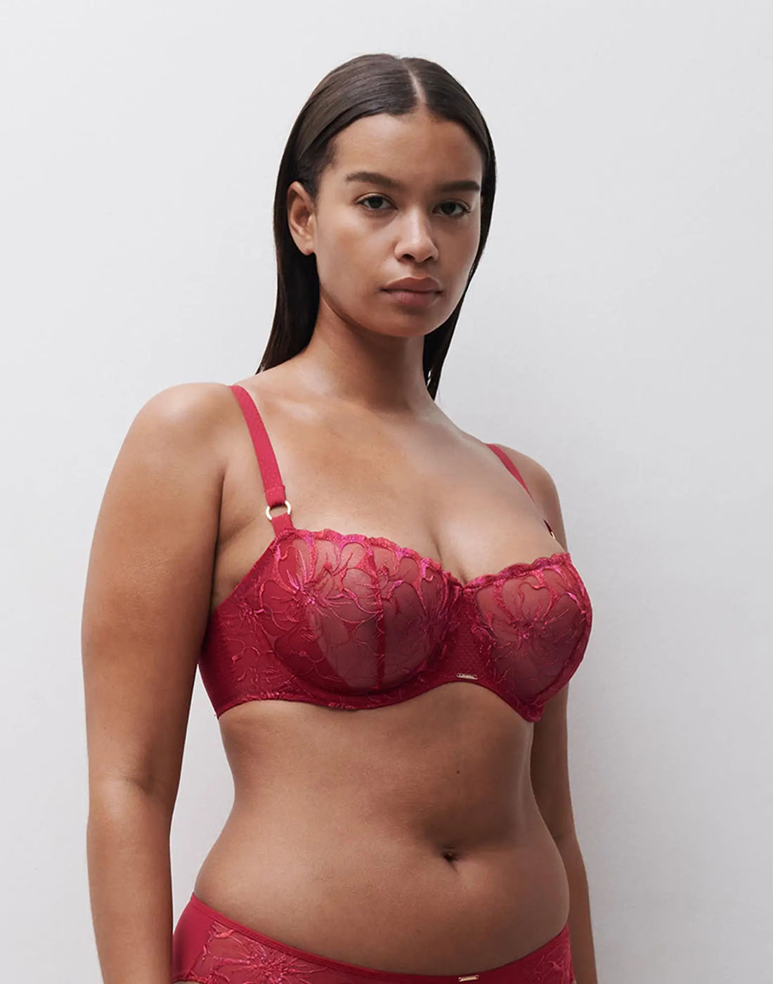 Chantelle fleurs balconette bh pomme d'amour