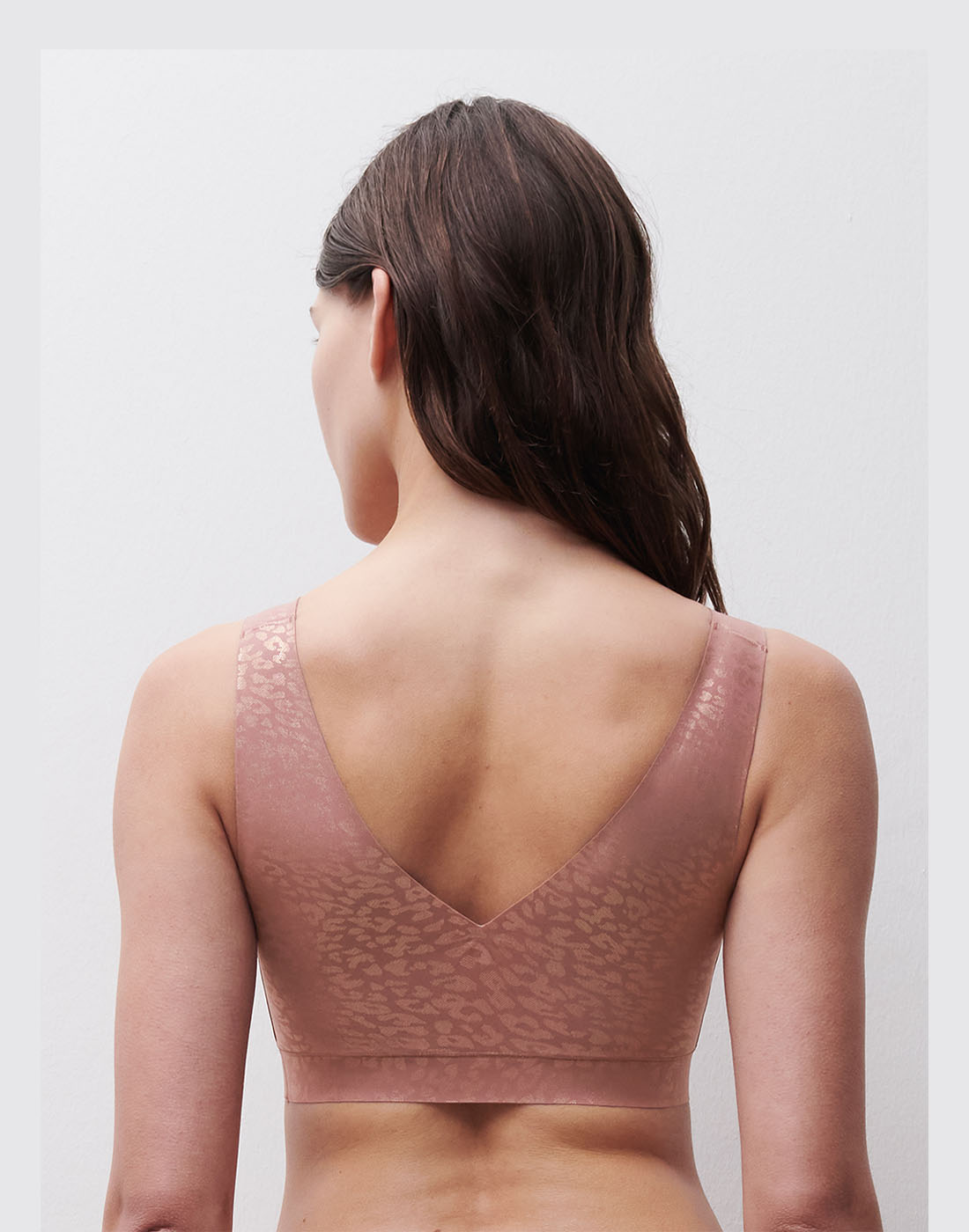 Chantelle soft stretch padded top pink leo shimmer