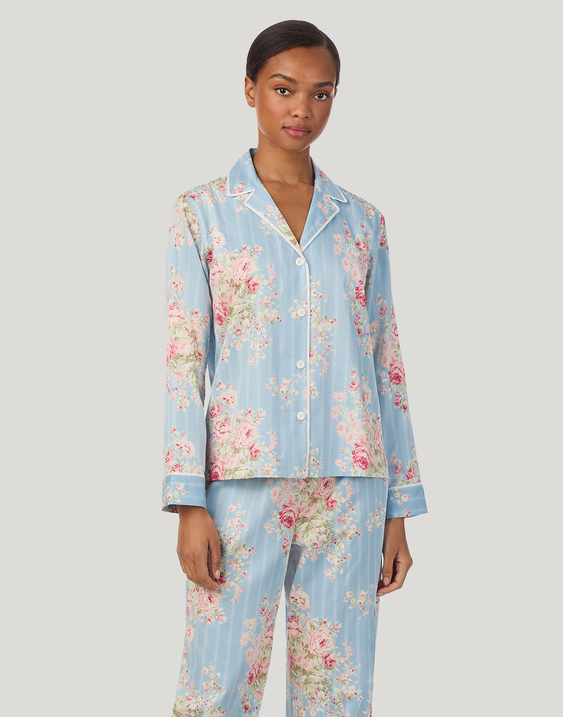 N92441 ralph lauren pysjamas rosa blå mønster