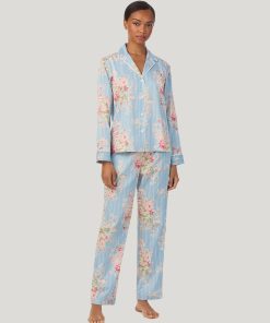 N92441 ralph lauren pysjamas rosa blå mønster