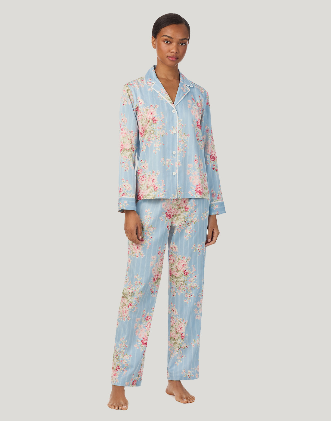 N92441 ralph lauren pysjamas rosa blå mønster