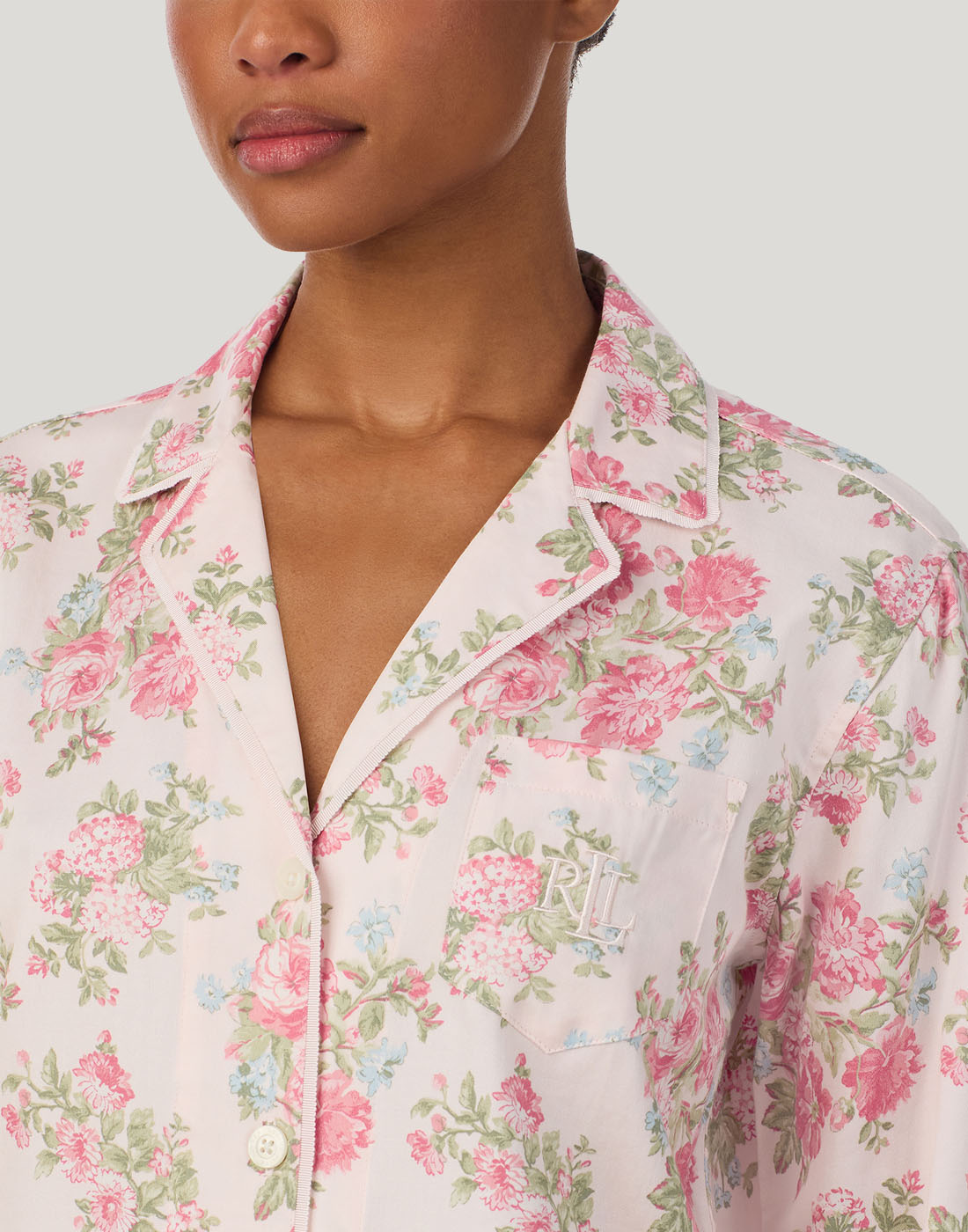 N92441 ralph lauren pysjamas rosa blå mønster