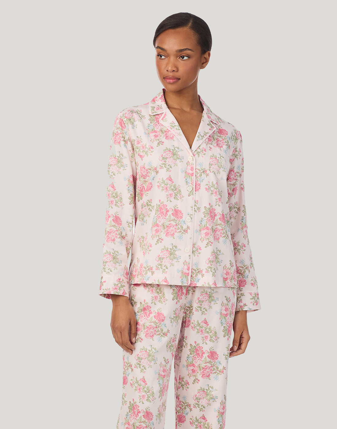 N92441 ralph lauren pysjamas rosa blå mønster