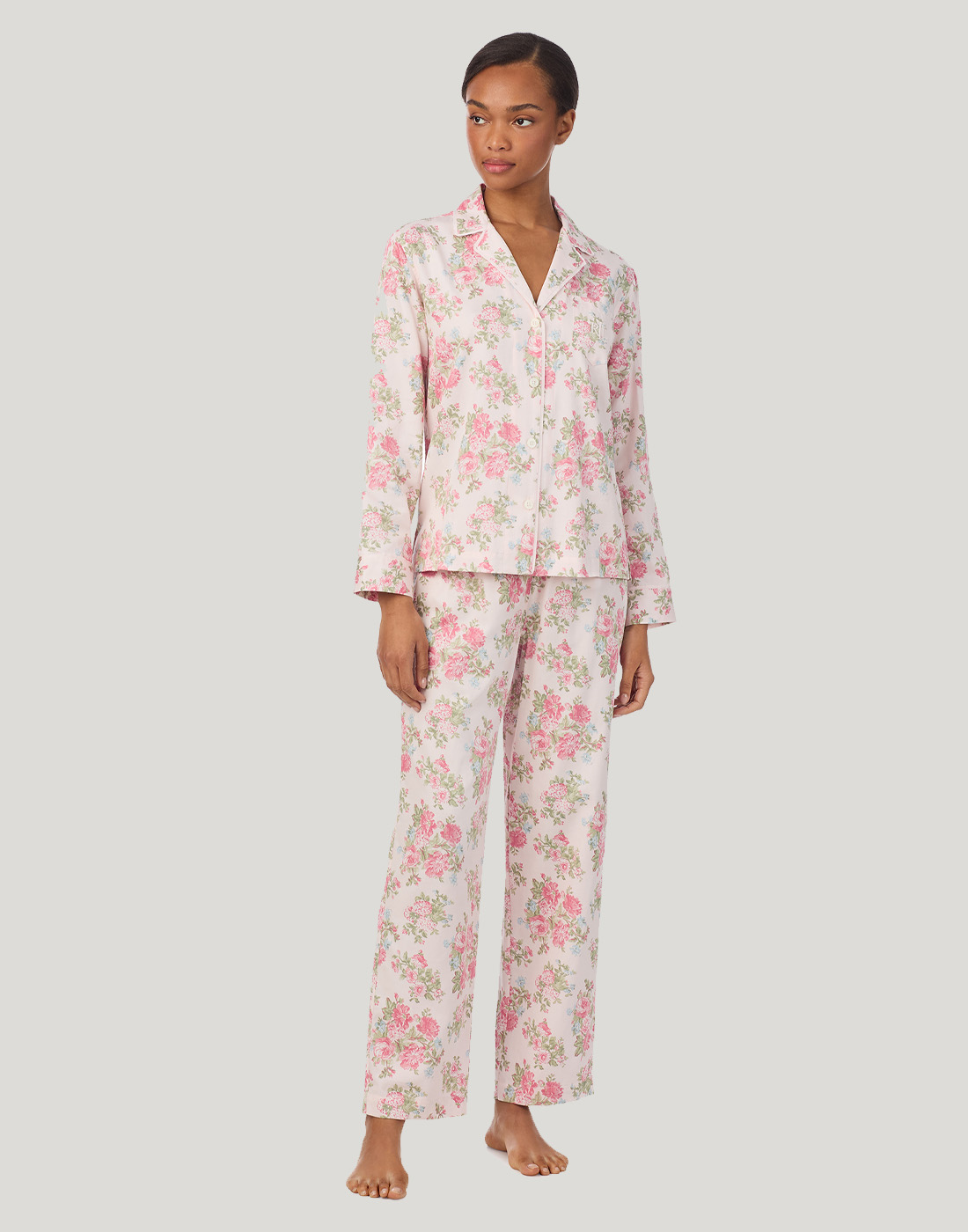 N92441 ralph lauren pysjamas rosa blå mønster