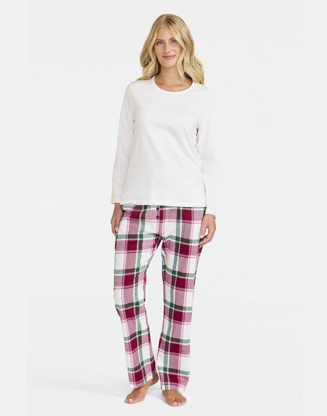 damella pysjamas flanell røde ruter