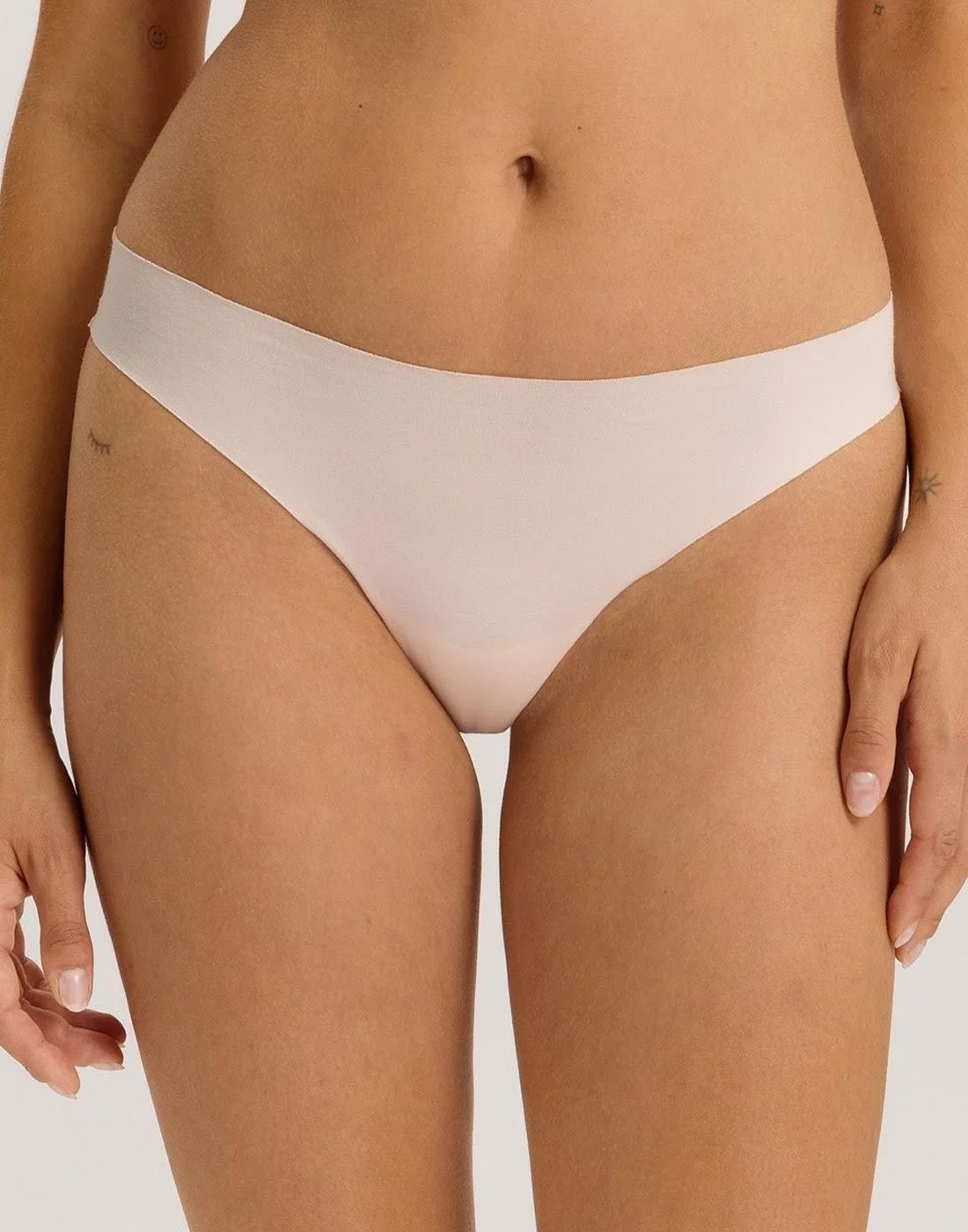 hanro invisible cotton stringtruse powder rosa